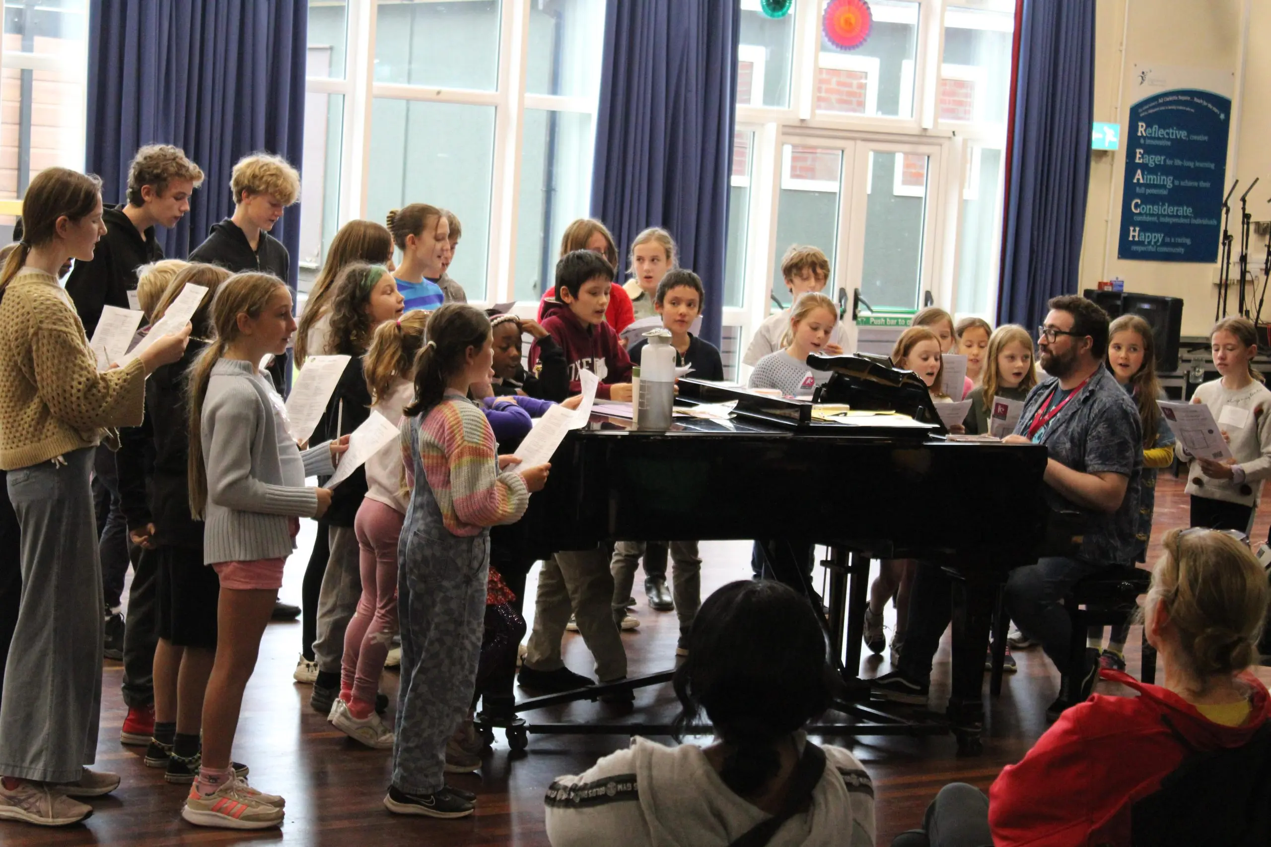 Children singing at the 'Come and Sing' in October Half Term