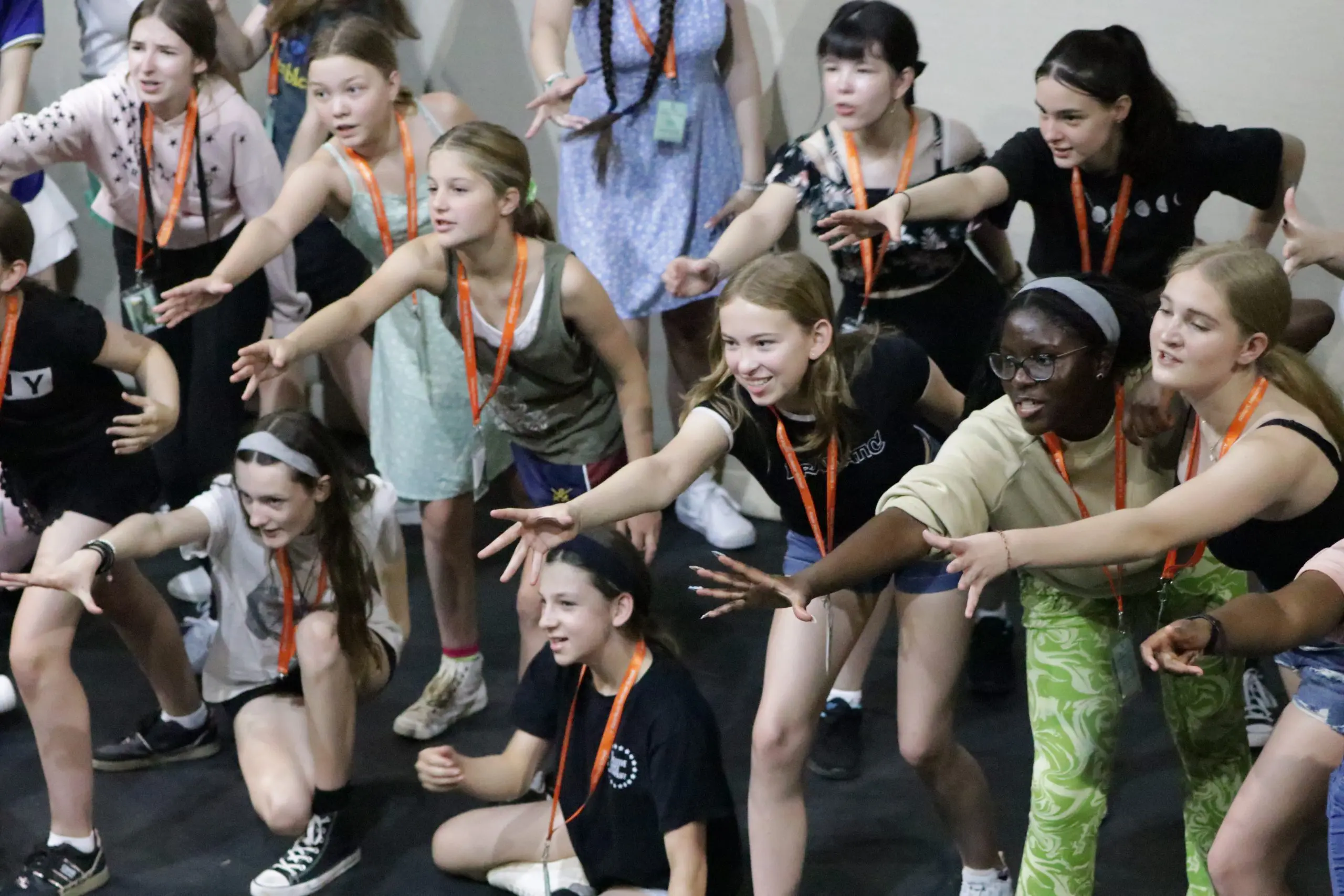 Students learning musical theatre skills at Kent Music Summer School