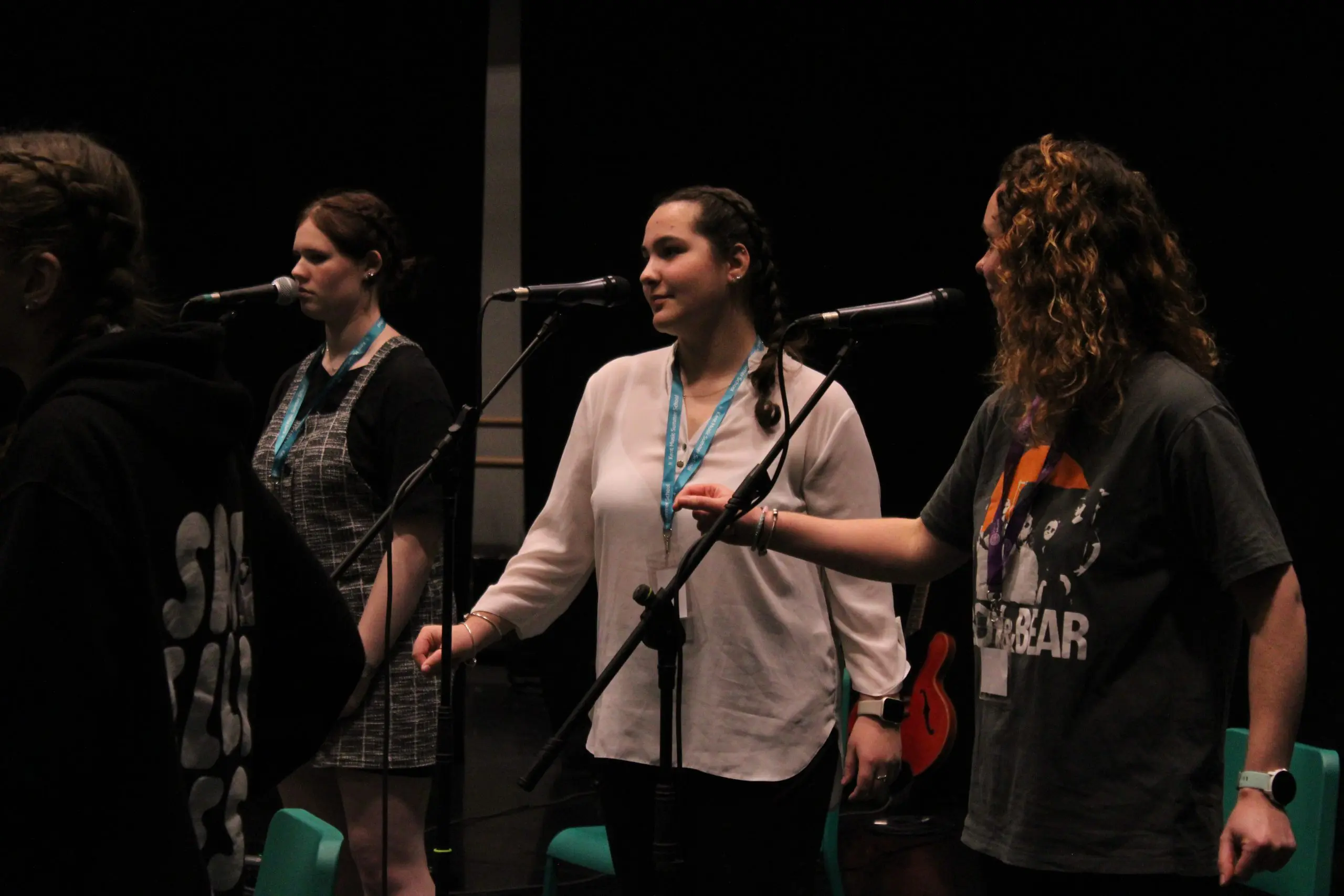 Students performing vocals at Orchestra One course